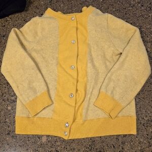 J. Crew Yellow Button-Up Cardigan